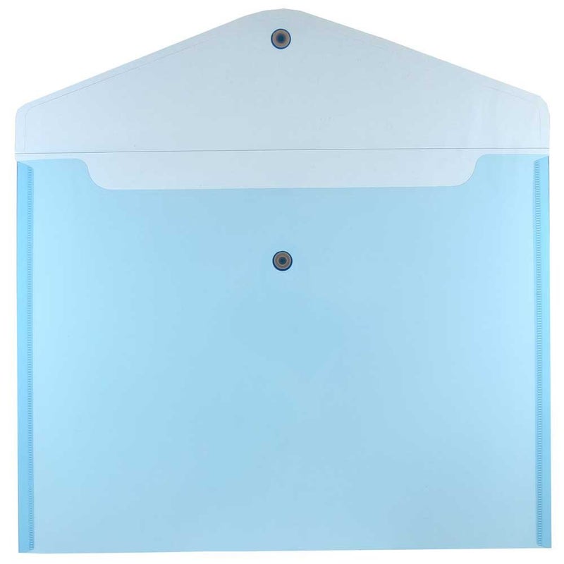 JAM PAPER Plastic Envelopes with Snap Closure - Letter Booklet - 9 3/4 x 13 - Blue - 12/Pack - Image 2
